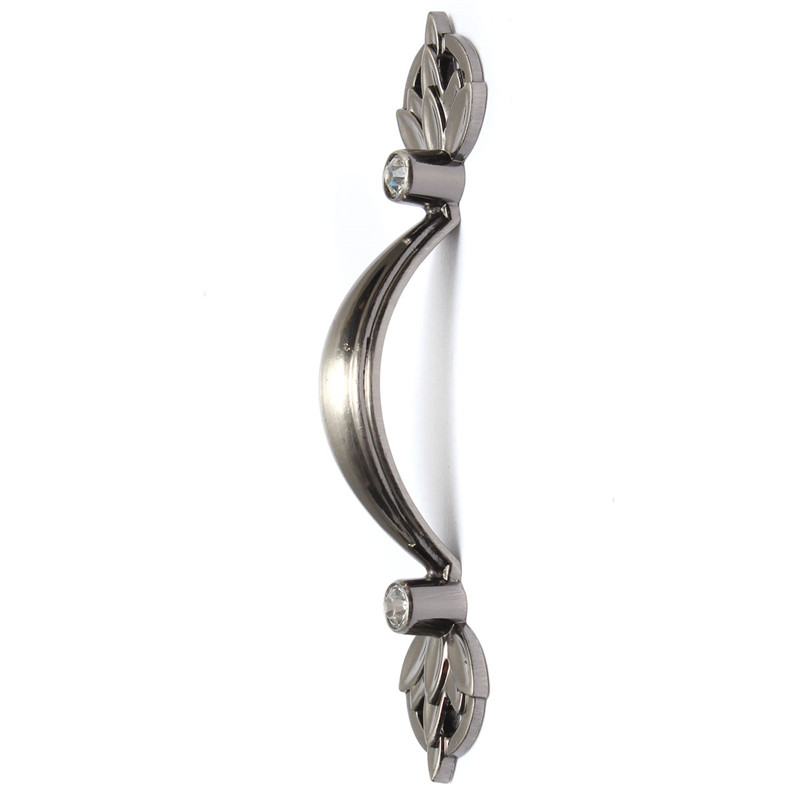 new 64mm modern country style kitchen cabinet door drawer hardware pitch black nickel and diamonds pulls handles