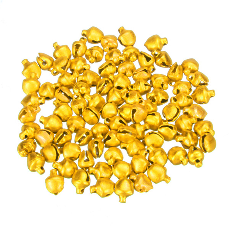 new arrival 200pcs/lot iron loose beads small jingle bells diy handmade crafts christmas colorful decoration pendants