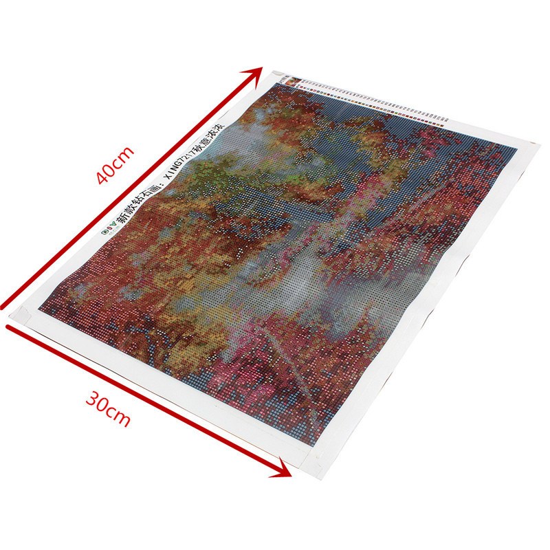 new arrival 3d painting diy cross stitch mosaic inlay full whole square drill art diamond embroidery leaf road scenery 40x30cm