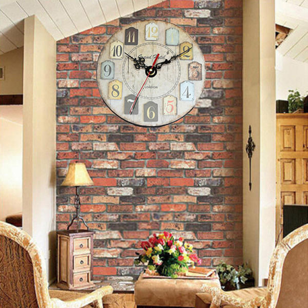 new arrival claasic noiseless design wall clock tracery vintage rustic shabby chic home office cafe bar decoration art