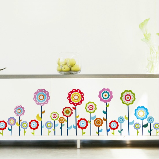 ! new arrival fashion design colorful wall sticker home decor decorative art decal mural vinyl flower wall decal kids bedroom