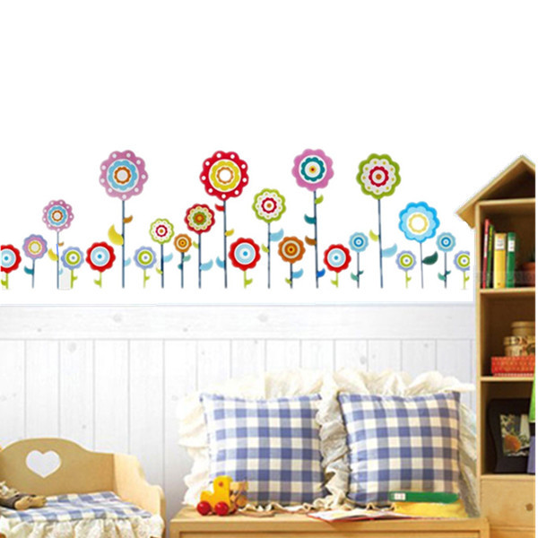 ! new arrival fashion design colorful wall sticker home decor decorative art decal mural vinyl flower wall decal kids bedroom