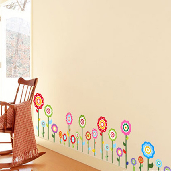 ! new arrival fashion design colorful wall sticker home decor decorative art decal mural vinyl flower wall decal kids bedroom