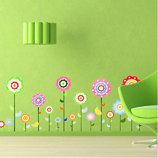 ! new arrival fashion design colorful wall sticker home decor decorative art decal mural vinyl flower wall decal kids bedroom