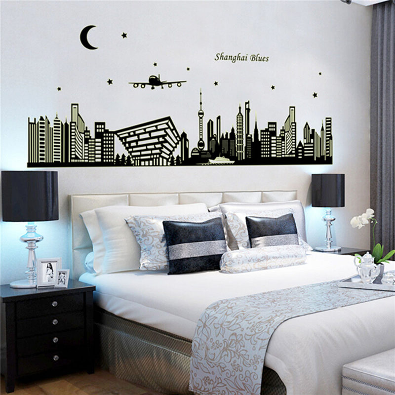 new arrival removable fishion city night scene fluorescent wall sticker room decal home art decor wallpaper pvc 160x65cm new arrival removable fishion city night scene fluorescent wall sticker room decal home art decor wallpaper pvc 160x65cm