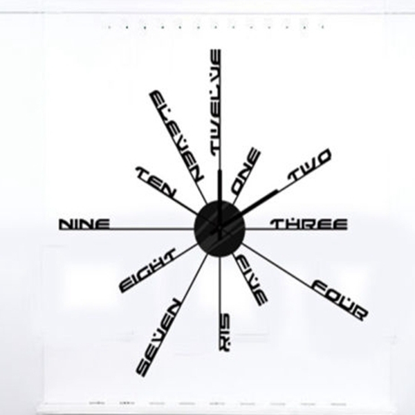 new arrvial 3d diy modern eva art time clock wall stickers livingroom home decor decal black durable