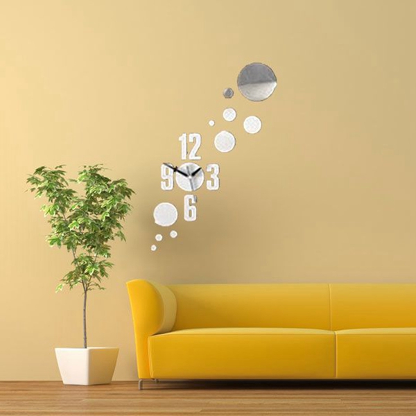 new arrvial 3d diy numbers circle clock mirror wall stickers modern bedroom home decor decal romantic design