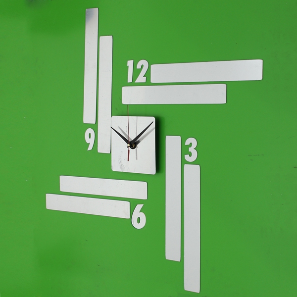 new arrvial 3d diy rectangle clock mirror wall stickers modern bedroom home decor decal durable