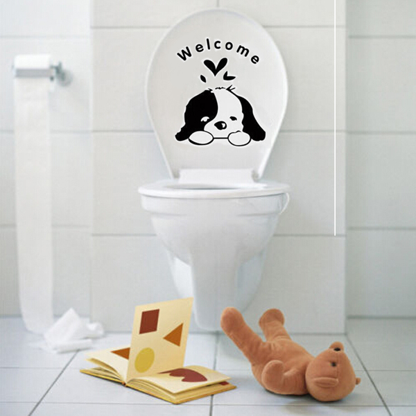 new art cute dog welcome toilet wall sticker wallpaper washroom bathroom vinyl waterproof toilet seat decor decal new art cute dog welcome toilet wall sticker wallpaper washroom bathroom vinyl waterproof toilet seat decor decal