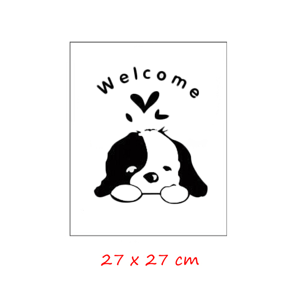 new art cute dog welcome toilet wall sticker wallpaper washroom bathroom vinyl waterproof toilet seat decor decal