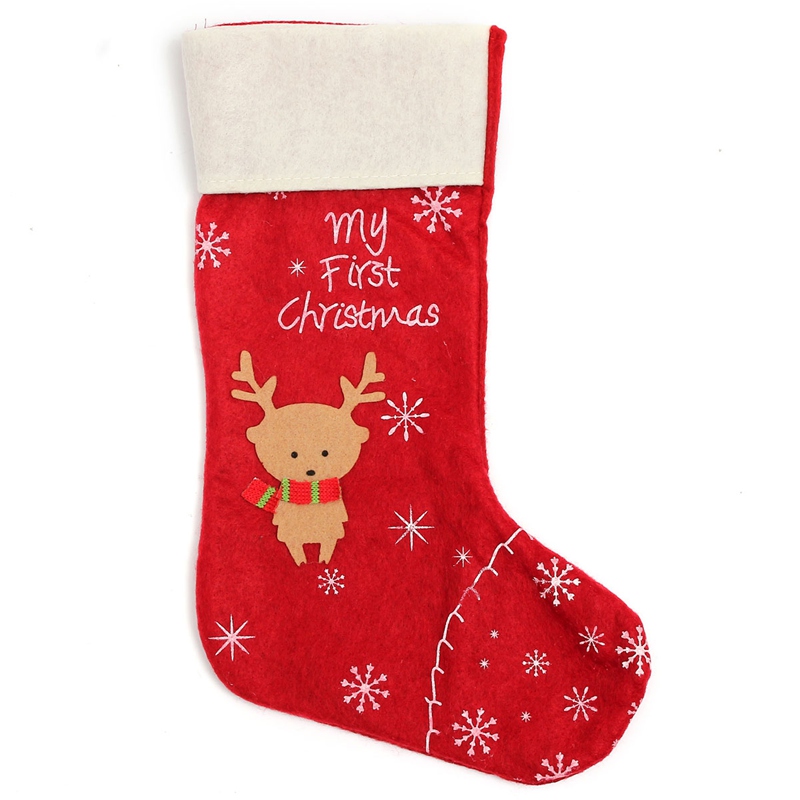 new christmas decorations 1pc christmas candy for apple stockings 30cm sack sock gift deer snowflake decoration