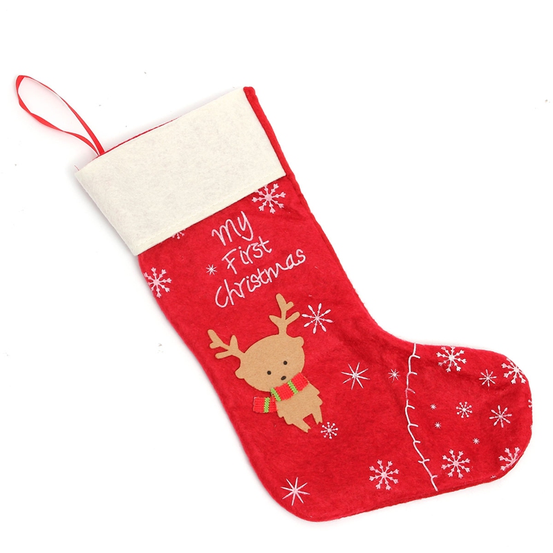 new christmas decorations 1pc christmas candy for apple stockings 30cm sack sock gift deer snowflake decoration