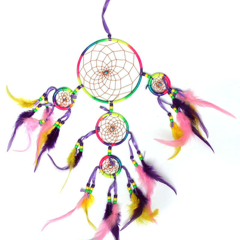 new colorful dream catcher with feathers 21" wall hanging decoration ornament new colorful dream catcher with feathers 21" wall hanging decoration ornament