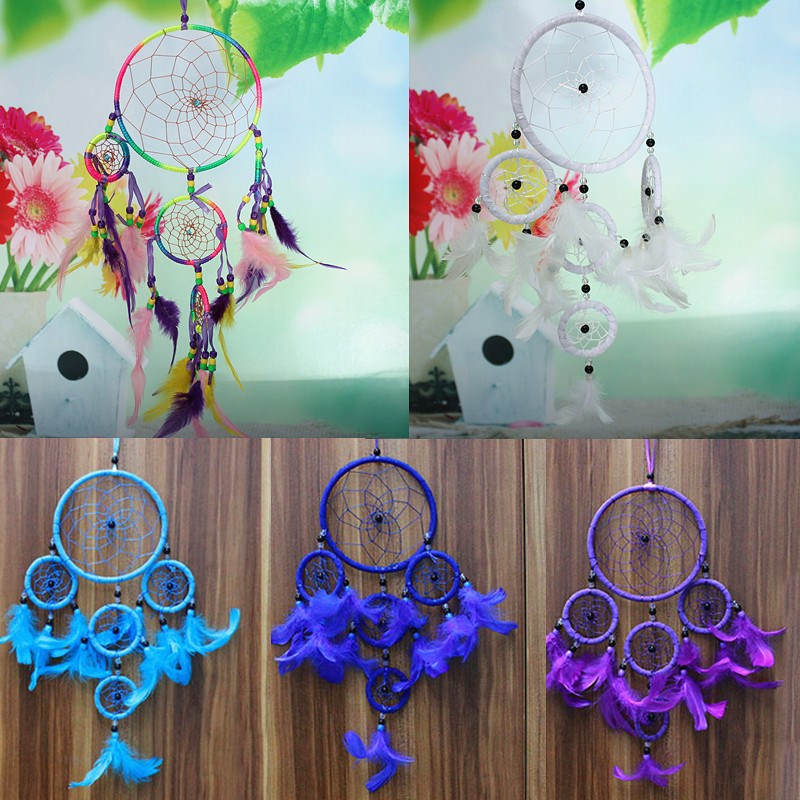 new colorful dream catcher with feathers 21" wall hanging decoration ornament