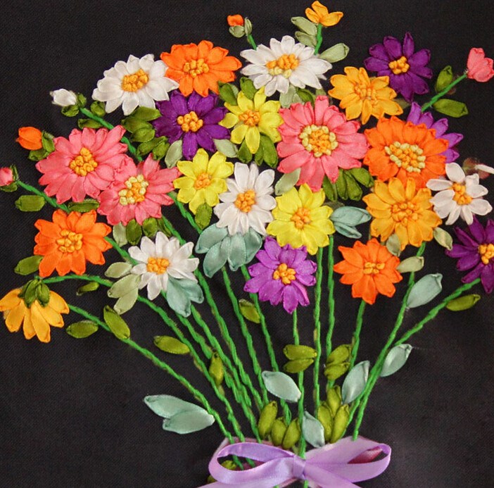new design beauty small print 3d cross stitch needlework ribbon embroidery flower painting sets 30x30cm home office decoration new design beauty small print 3d cross stitch needlework ribbon embroidery flower painting sets 30x30cm home office decoration
