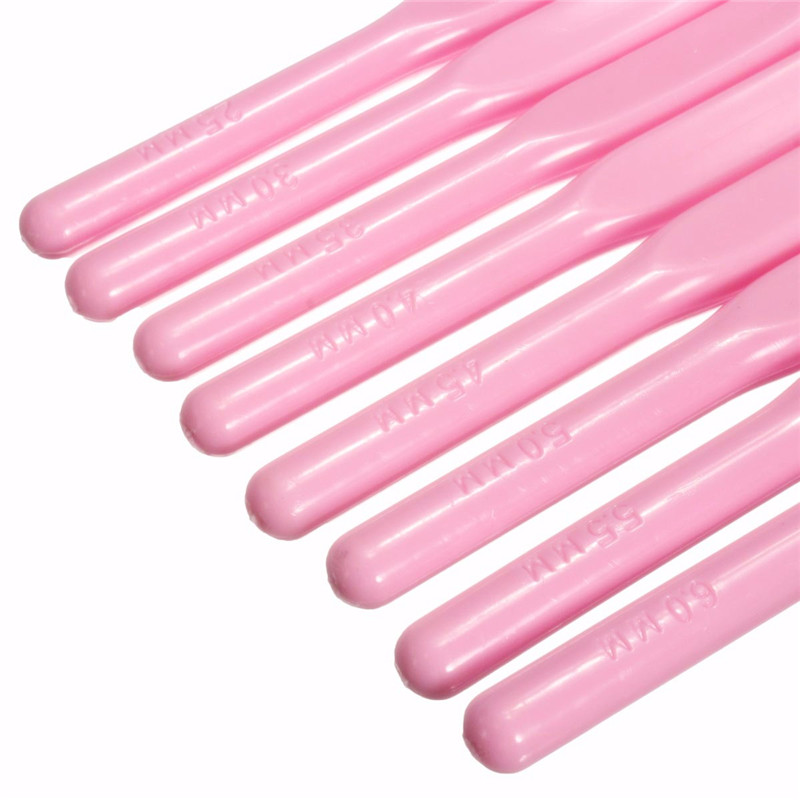new durable 8pcs set pink soft handle aluminum crochet hooks needles knit weave craft yarn for loom tool diy crafts