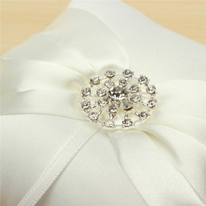 new fashion beautiful white satin bowknot diamante romantic wedding ring pillow wedding ring pillow cushion