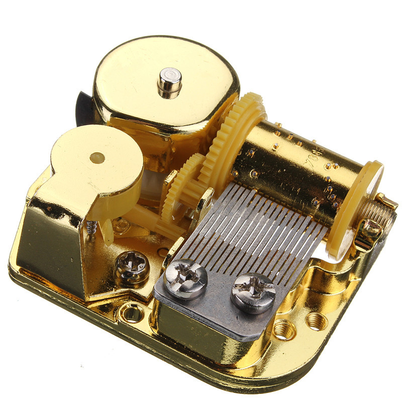new high standard unique 18 notes diy mechanical musical box golden movement+screws +castle in the sky key great gift