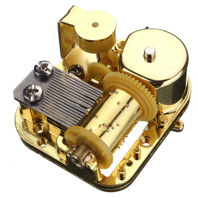 new high standard unique 18 notes diy mechanical musical box golden movement+screws +castle in the sky key great gift