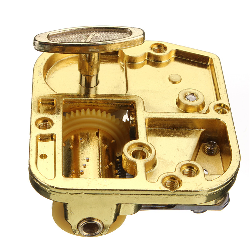 new high standard unique 18 notes diy mechanical musical box golden movement+screws +castle in the sky key great gift