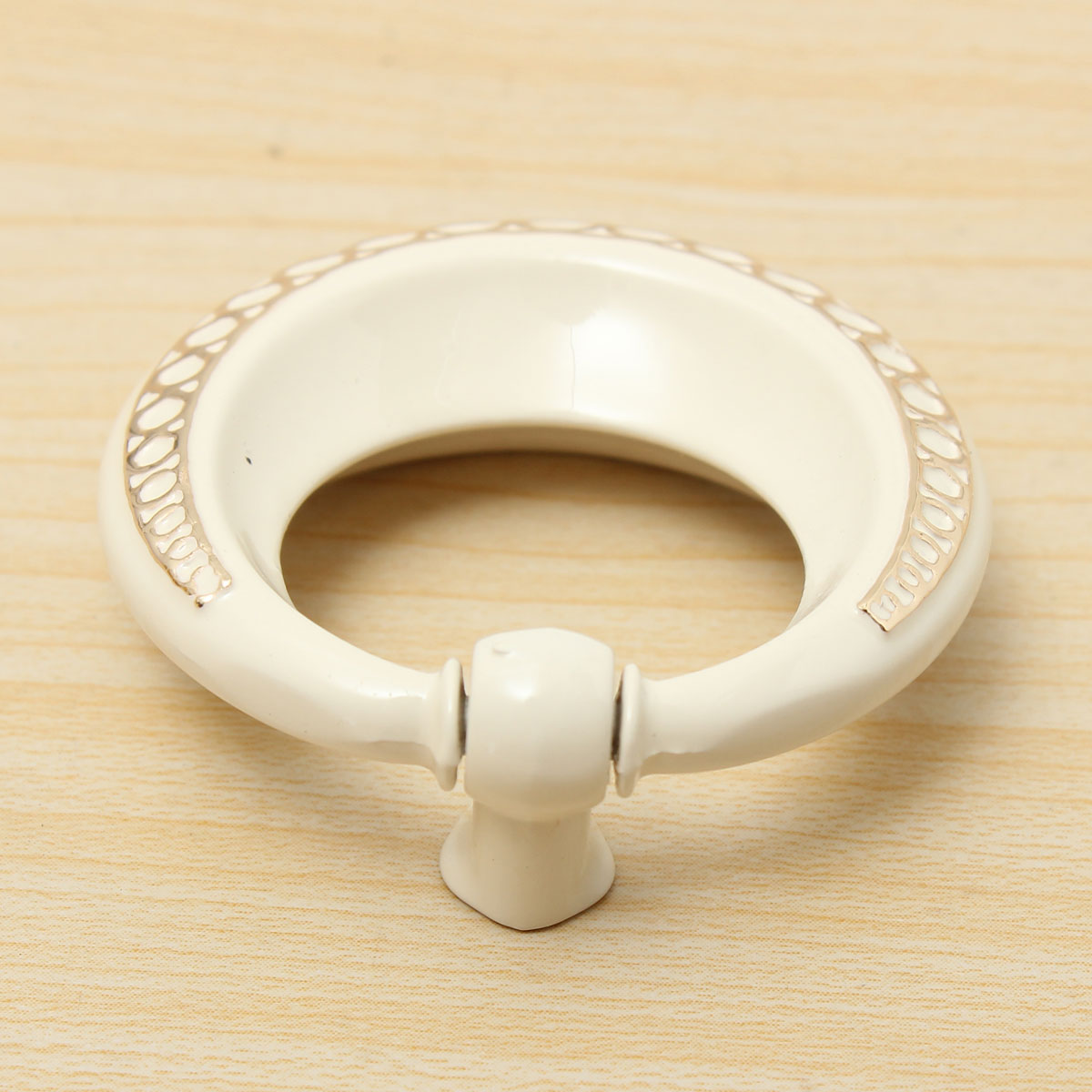 new ivory white cabinet cupboard drawer door ring pull handle knobs zinc alloy