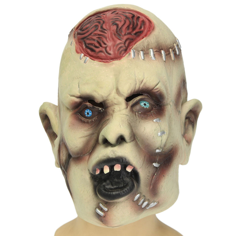 !! new stylish halloween costume mask scaring skeleton adult head latex horror headgear rubber full face mask