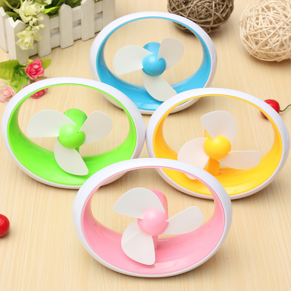 new stylish mini portable usb or battery powered soft fan blade desktop cooling fan for summer gift