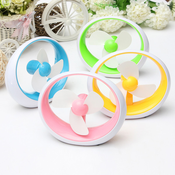 new stylish mini portable usb or battery powered soft fan blade desktop cooling fan for summer gift