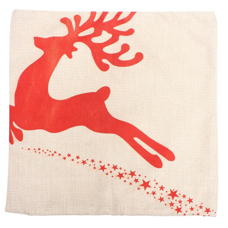 new top selling cushion covers pillow shells christmas reindeer linen cotton cover pillow case christmas decoration 17" x 17"