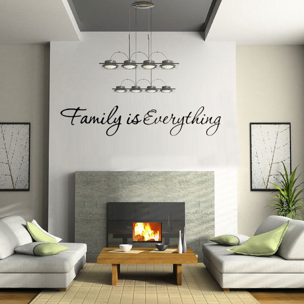 new wallpaper art words english quote family is everything removable art wall sticker mural home bedroom decoration diy