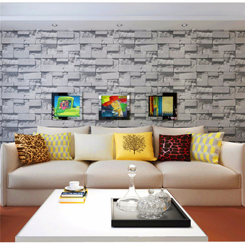 newest 3d brick stone natural color slate outdoor environmental non-woven living room bedding room wallpaper 10x0.53m 2color