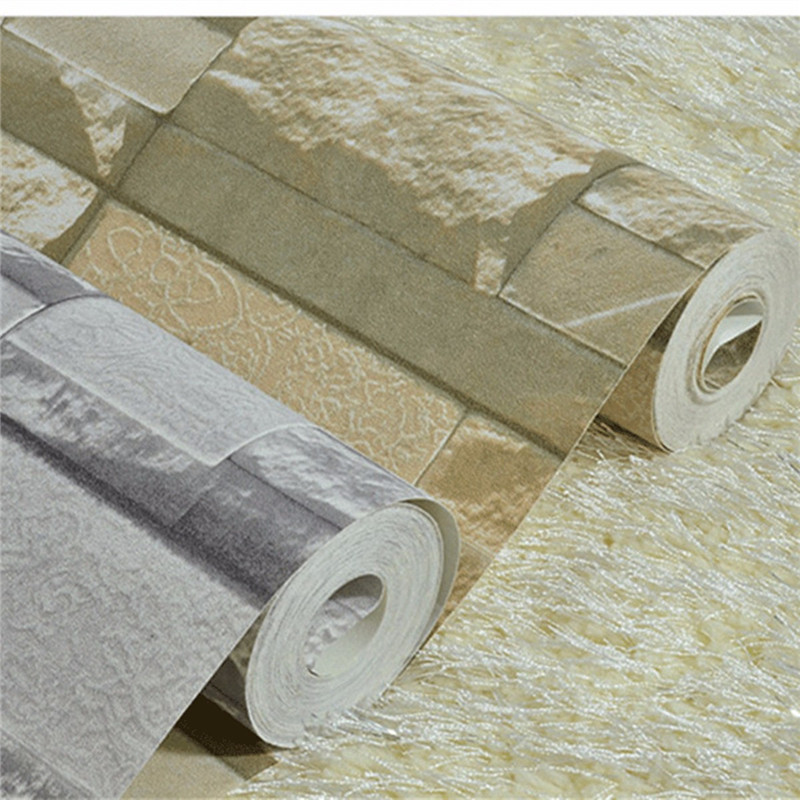 newest 3d brick stone natural color slate outdoor environmental non-woven living room bedding room wallpaper 10x0.53m 2color