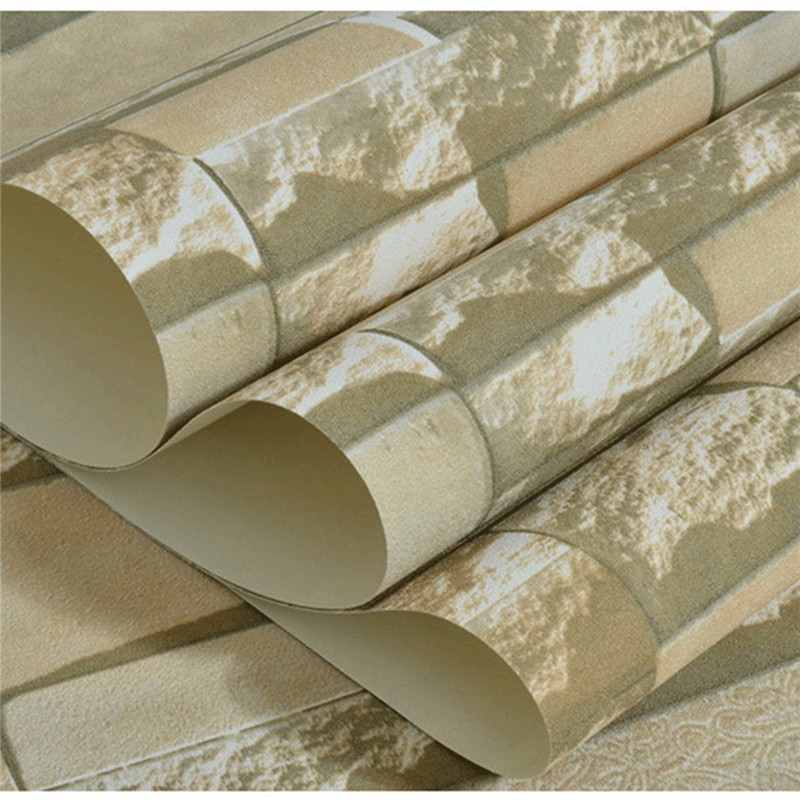 newest 3d brick stone natural color slate outdoor environmental non-woven living room bedding room wallpaper 10x0.53m 2color