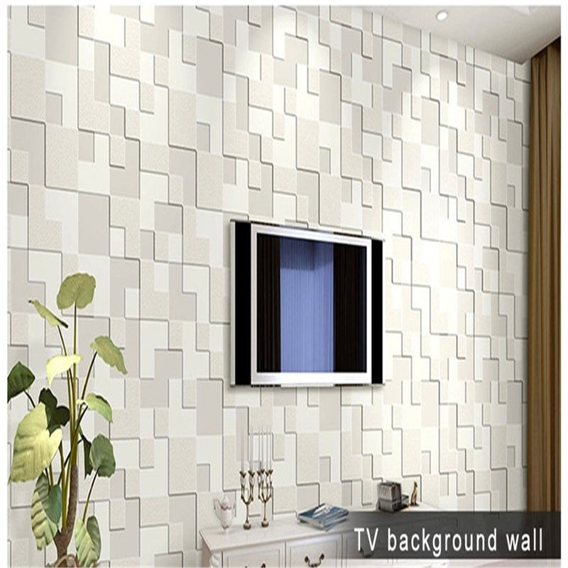 newest modern fashion simple 3d mosaic living room 10m non-woven fabrics wallpaper background decorate 10x0.53m 3 color home