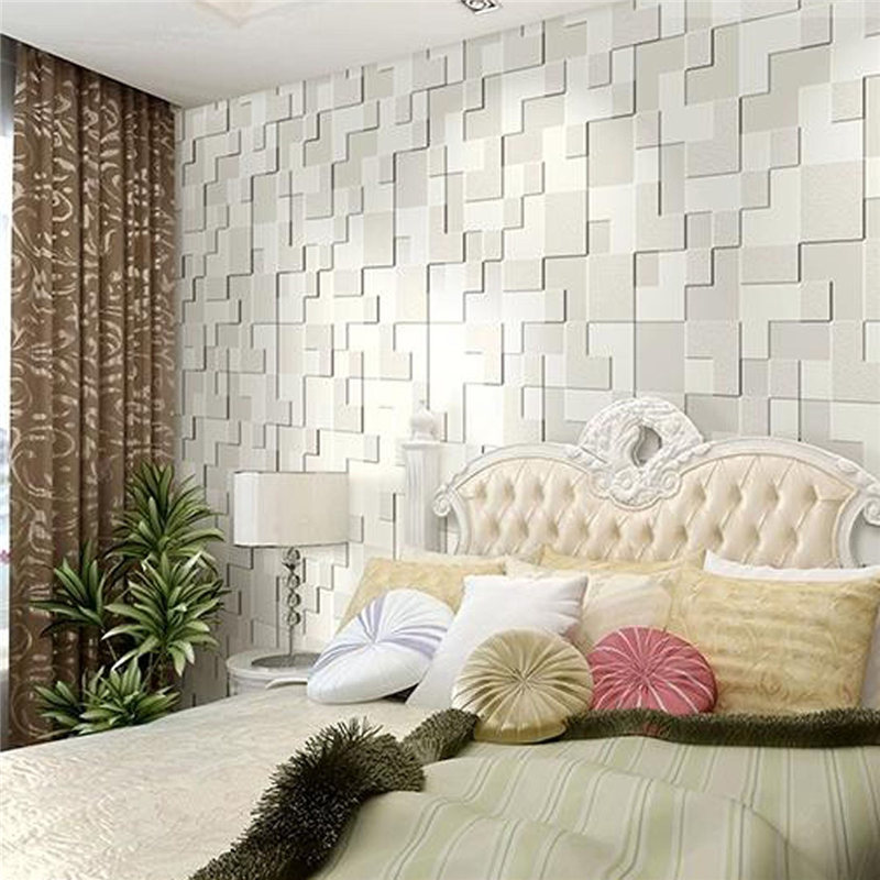 newest modern fashion simple 3d mosaic living room 10m non-woven fabrics wallpaper background decorate 10x0.53m 3 color home