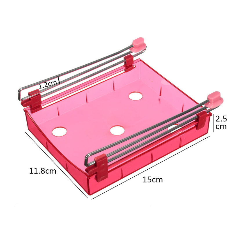 newest slide fridge zer refrigerator shelf storage rack holder space saver kitchen 4color abs+stainless steel 15x11.8x2.5cm