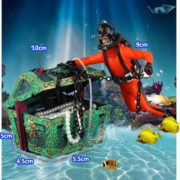 overvalue beautiful design treasure chest shaped aquarium action air ornament for decoration craft fish tank aquascaping new