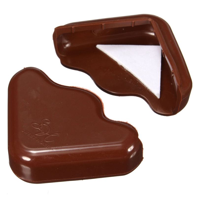 pvc 2pcs flexible baby safe cushion corner protector anti-crash desk table guard cover brown/white pvc 2pcs flexible baby safe cushion corner protector anti-crash desk table guard cover brown/white