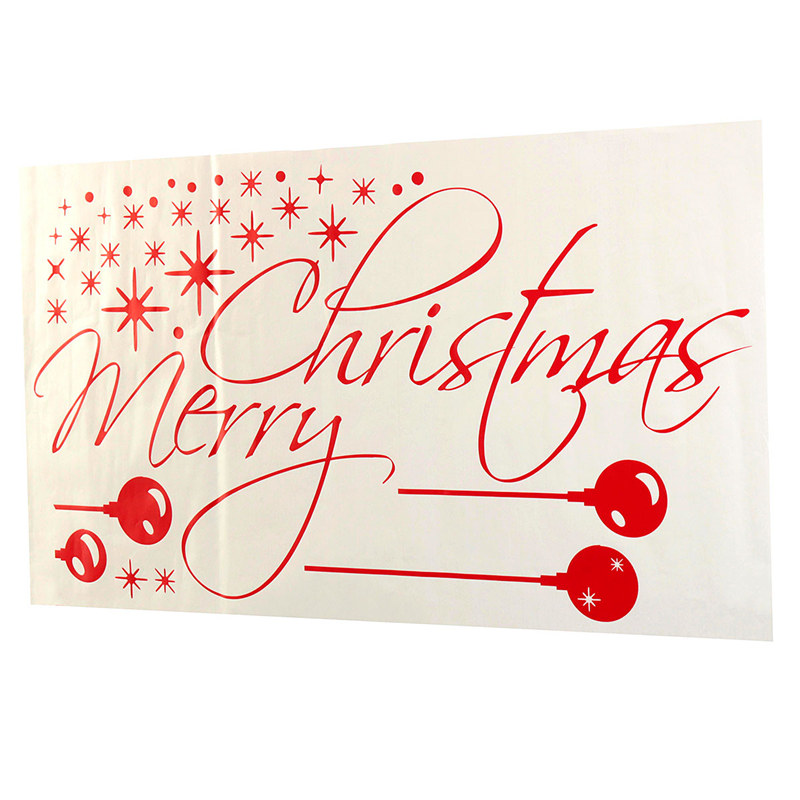 pvc removable snowflake wall sticker merry christmas xmas window showcase home decals decor red/white 58x32cm