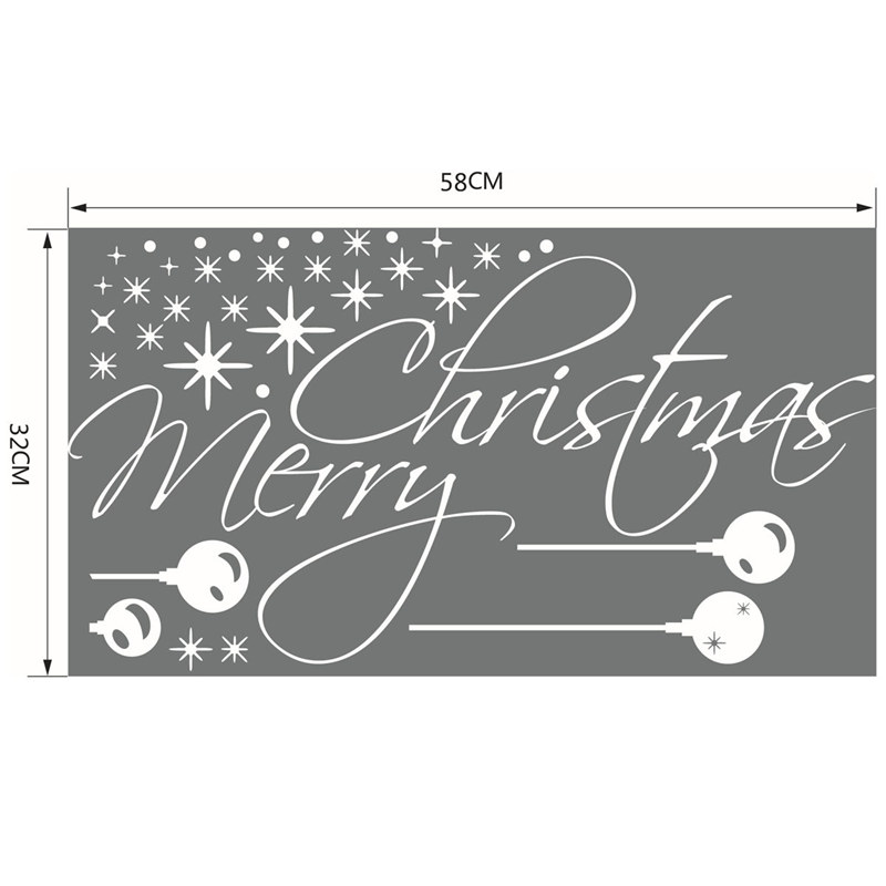 pvc removable snowflake wall sticker merry christmas xmas window showcase home decals decor red/white 58x32cm