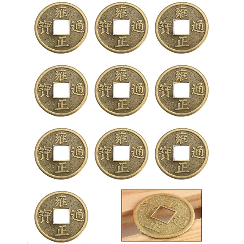 selling 100pcs 24mm chinese lucky feng shui coin good fortune smooth ideal gift new dragon and phoenix money for collection