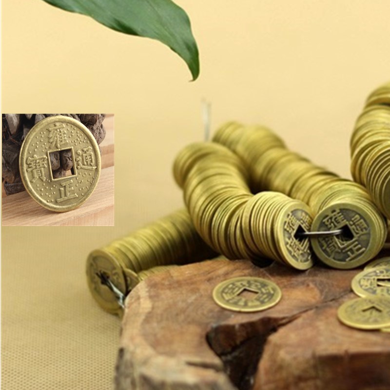 selling 10pcs 24mm chinese lucky feng shui coin good fortune smooth ideal gift new dragon wealth money for collection