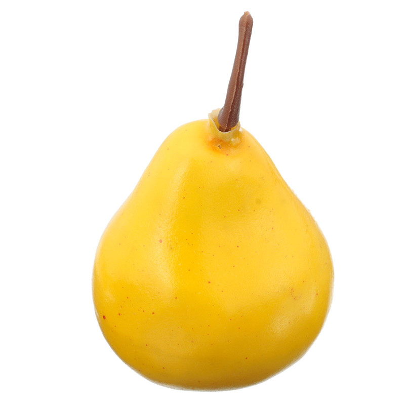 selling 1pcs pear lifelike decorative artificial plastic little fake fruit home house room kitchen decor yellow/green