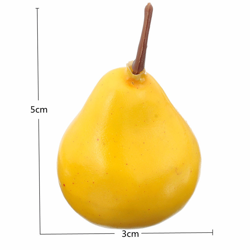 selling 1pcs pear lifelike decorative artificial plastic little fake fruit home house room kitchen decor yellow/green