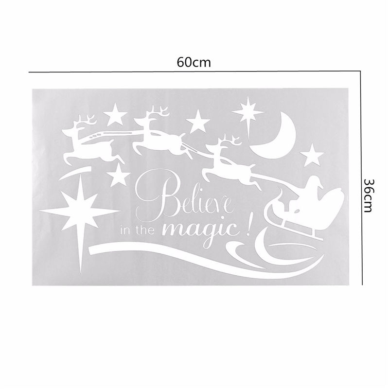 selling removable pvc merry christmas xmas weihnachten wall window sticker decal home decorations white/red 60x36cm