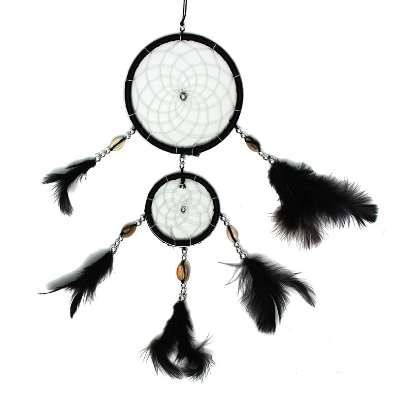 top selling handmade black dream catcher with feathers hanging decoration decor ornament for car home house gift
