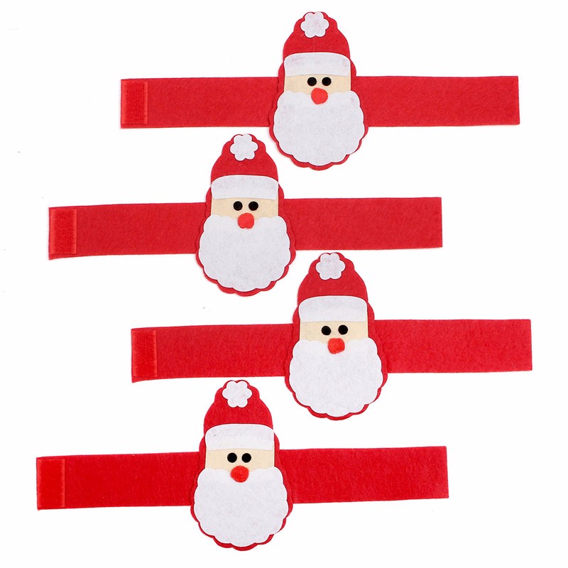 top selling new stylish fashion design 4pcs christmas santa napkin rings serviette holder dinner table festive party decor