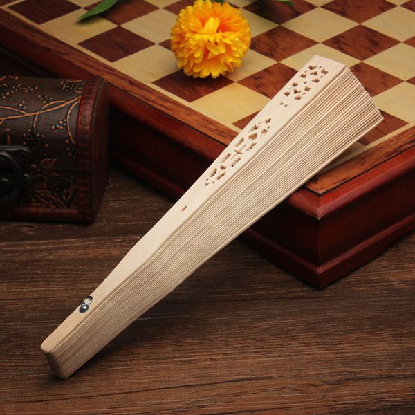 vintage style summer bamboo fragrant wooden hollow art carved wedding bridal dancing party decor chinese folding hand fan
