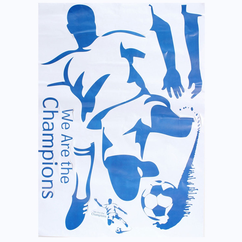we are the champions football soccer removable wall sticker kids rooms decor wallpaper art decals home garnish 69.5 x 50 cm