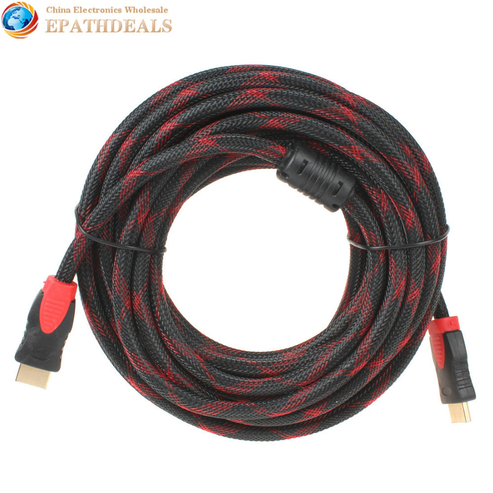 10m hdmi cable male to male 28awg video / audio av cable with ferrite core for ps3 dvd hdtv